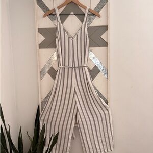 American Eagle Outfitters Striped Jumpsuit in Black and White